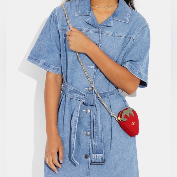 NWT Coach Strawberry Coin Pouch - Picture 9 of 10